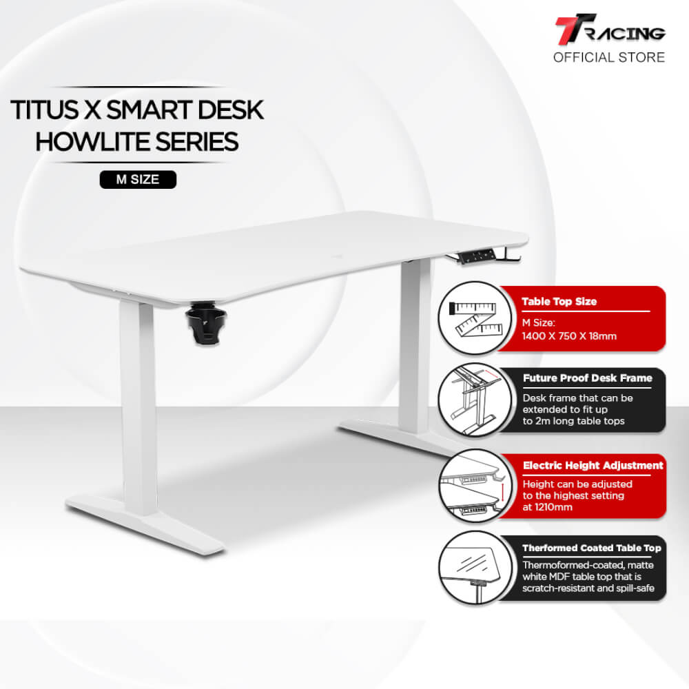 โต๊ะปรับระดับ TTRACING TITUS X SMART DESK 1.4M สี HOWLITE